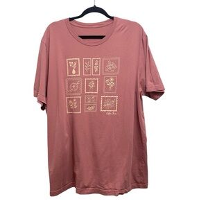 Short Sleeve Floral Stamp Graphic T-Shirt